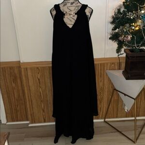 Mixology Elegant Black Sleeveless Dress 2 Hemlines Crystal closure nwot Sz 3X